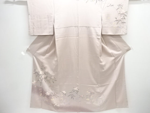 金丸明広作　本場加賀友禅　草花模様一つ紋訪問着